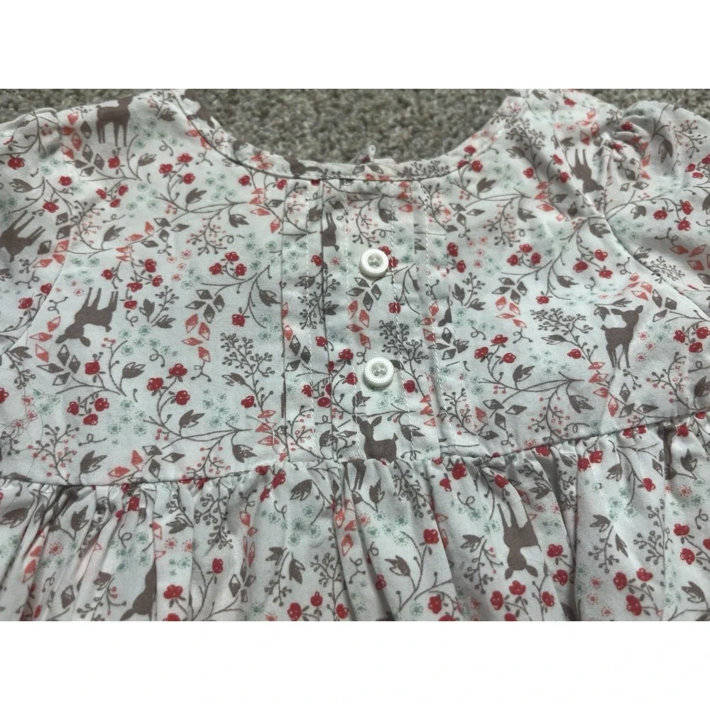 Gymboree Baby Girls Two Piece‎ Outfit Floral Deer Size 6-12 Months